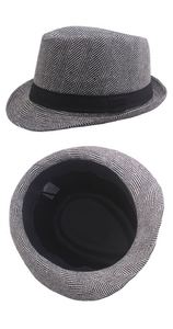 Chapeau Fedora Unisexe Style Britannique à Chevrons Rayés pour l'Automne et l'Hiver – Idéal pour l'Extérieur, Tendance et Chaud - Product Image 6