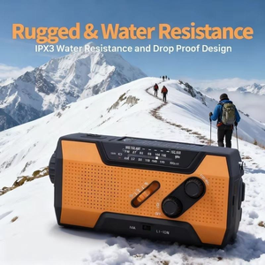Radio Solar de Emergencia Imprescindible con Manivela, Banco de Energía, Alerta Meteorológica AM/FM, Material ABS, Supervivencia, Camping al Aire Libre - Product Image 6