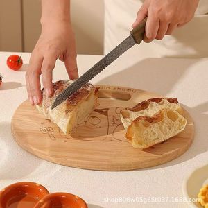 Plateau ovale en bois Yuanjin Zhumu, couleur naturelle, bois massif, pour servir fruits, légumes, pain, pâtisseries - Product Image 5