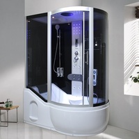 Cabine de douche spa avec jets de massage de haute qualité, grande taille, sauna, douche vapeur platine avec grande baignoire