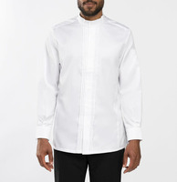 Chemises à manches longues blanches de nouvelle conception tendance Veste de chef Motif imperméable à l'huile de haute qualité