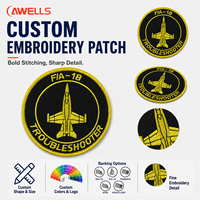 Patchs en tissu réfléchissant personnalisés en sergé brodé en 3D avec ailes d'ange et broderie de logo