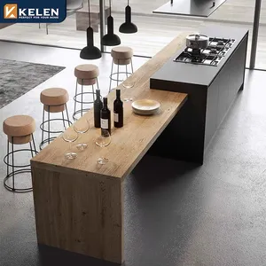 Kelen 2024 modulare a buon mercato di lusso moderno armadio in legno stile europeo mobili in pvc pannello porta in legno massiccio armadio da cucina set ma