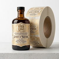 Étiquettes personnalisées en feuille d'or sur rouleau, autocollants résistants à l'alcool et imperméables pour bouteilles de parfum de luxe et marques haut de gamme