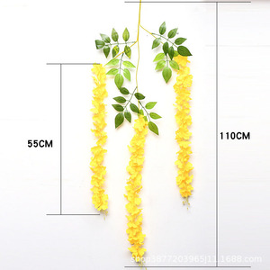 Guirlande <span class=keywords><strong>de</strong></span> fleurs artificielles en soie blanche champagne, décoration <span class=keywords><strong>de</strong></span> mariage, 110 cm, glycine suspendue, <span class=keywords><strong>vignes</strong></span> d'hortensias - Product Image 6