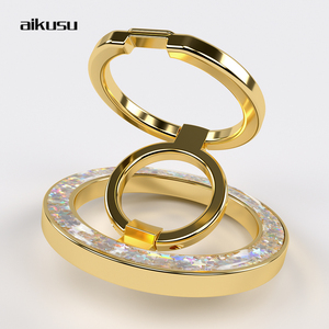 Support de Bague Magnétique Pliable pour Téléphone Portable Aikusu, <span class=keywords><strong>Accessoire</strong></span> de Luxe Doré Personnalisé avec Aimant à Doigt à 360°, Support par Sublimation - Product Image 3