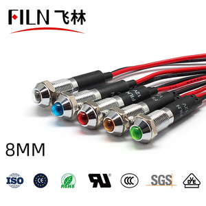 Filn 8mm 3V/6V/12V/24V chỉ số đèn xe đạp <span class=keywords><strong>LED</strong></span> IP67 Màu Đỏ màu xanh trắng CE TUV ul đèn chỉ số ánh sáng - Product Image 2