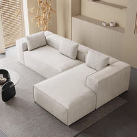 Canapé en tissu doux de style moderne en forme de L, meubles de salon, canapé avec coin salon, canapés pour la maison, design simple, canapé modulaire
