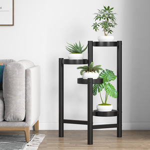 Soporte para plantas de varios niveles, color blanco, 3 macetas, independiente, para sala de estar, estilo nórdico, estante de almacenamiento para suculentas y plantas - Product Image 4
