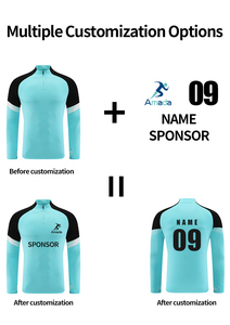 Completo Tuta Sportiva da Uomo di Alta Qualità per Jogging Fitness e Corsa all'Aperto con Logo Personalizzato Tuta da <span class=keywords><strong>Calcio</strong></span> con Mezza Zip per Allenamento - Product Image 3