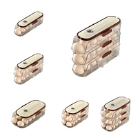 Boîte de conservation des œufs rectangulaire en plastique transparent avec couvercle pour un accès facile, de qualité alimentaire, empilable, pour conserver la fraîcheur