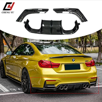 Diffuseur arrière de haute qualité de style V pour BMW F80 F82 M3 M4 2014-2020, design minimaliste, aspect carbone noir brillant, kit d'accessoires ABS