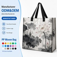 Sac fourre-tout en PP tissé avec fermeture éclair, logo personnalisé, imperméable, réutilisable, écologique, vente en gros, sac d'épicerie en vrac
