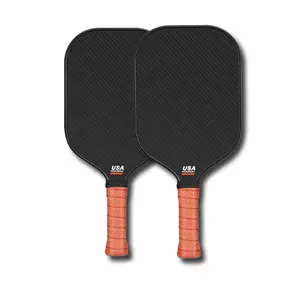 3K Carbon Fiber Paddle Plaid Texture High-end Custom Orange Handle Professional Power Carbon Fiber Thermoformed Paddle