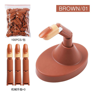 Mano de práctica mecánica de Venta caliente para uñas acrílicas puntas de uñas de silicona pueden ser desmontables principiantes práctica dedo en movimiento - Product Image 5