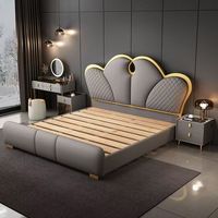 2026 Gepolstertes Einzel-, Doppel- und Kingsize-Etagenbett mit Stauraum, weiches Schlafzimmermöbel-Design aus Leder