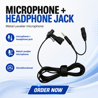 Microphone Lavalier avec prise casque 3,5 mm, surveillance audio en temps réel, micro à condensateur pour enregistrement sur smartphone, ordinateur portable et PC