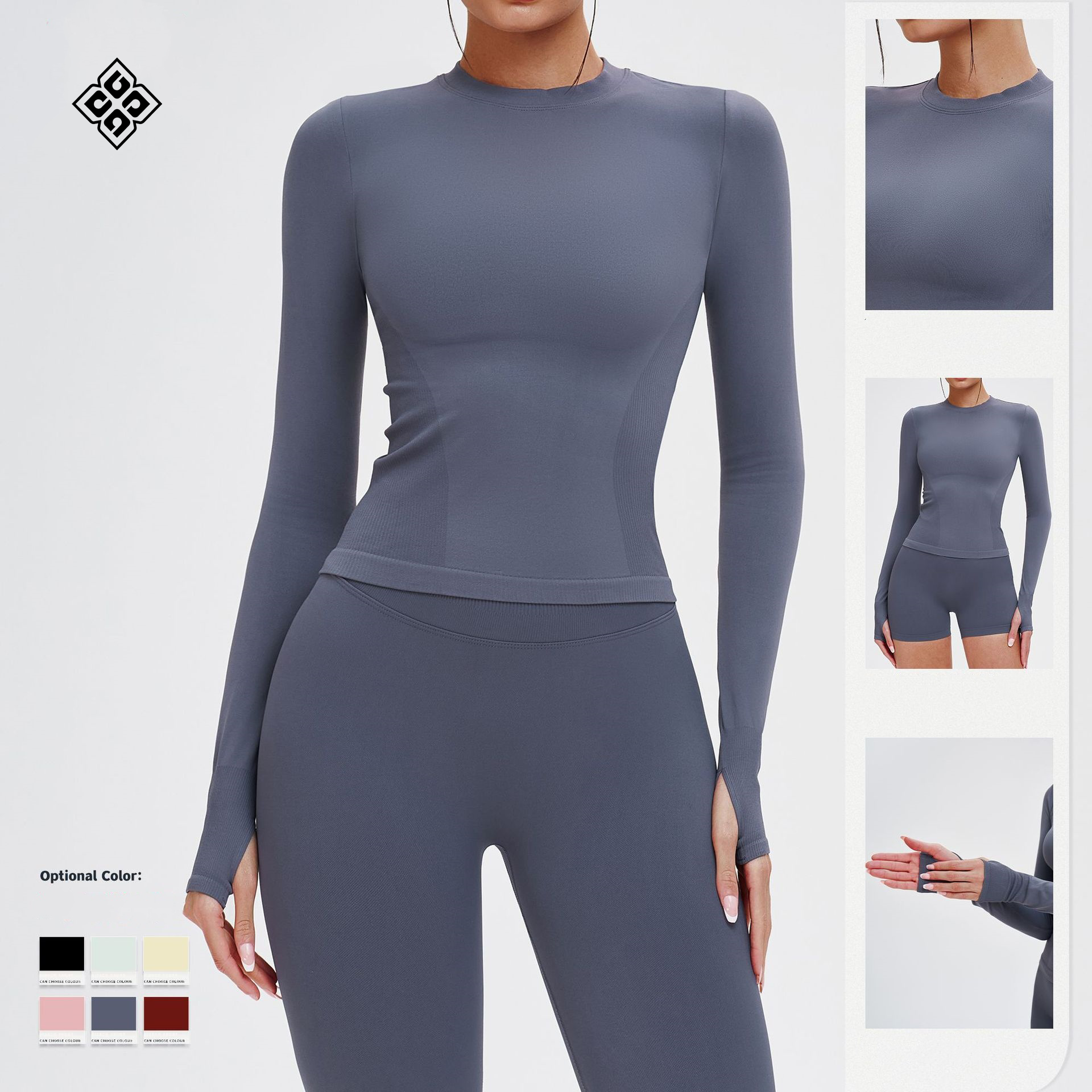 Seamless Yoga Long-sleeved for Women Round-neck Tight and Comfortable Yoga Wear for Outdoor Running and Fitness T-shirt