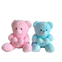 Peluche Ours Mignon en Forme de Cœur de 30cm 40cm, Cadeau pour Petite Amie, Saint-Valentin, Rose, Bleu Ciel