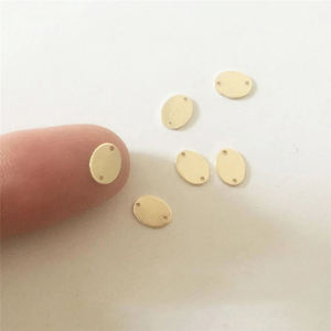 1/20 14K штампованные ювелирные изделия, 7,3*5,5 мм, овальный разъем с двойными отверстиями, аксессуары для изготовления браслетов своими руками - Product Image 6