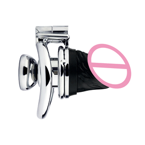 FRRK <span class=keywords><strong>Cage</strong></span> de <span class=keywords><strong>chasteté</strong></span> plate avec godemichet, petites cages à pénis inversées, verrou de <span class=keywords><strong>chasteté</strong></span> métallique, dispositif de bondage SM négatif pour hommes - Product Image 4