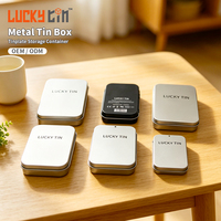 Boîte en fer blanc rectangulaire personnalisée en usine, de qualité alimentaire, avec charnière, pour rangement, emballage de cartes de jeu et cadeaux, et pour aliments