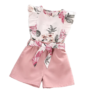 Conjunto de vestido floral para niños, traje de verano sin mangas de dos piezas, falda con estampado a cuadros en rosa, negro y blanco, ropa superior para niños - Product Image 6