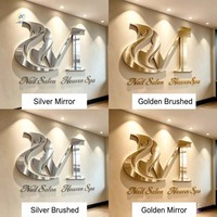 Enseigne de salon de manucure de luxe pour intérieur d'entreprise, lettres rétroéclairées dorées, logo mural LED 3D pour réception intérieure