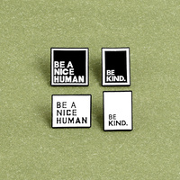 Essere una bella spilla in smalto umano che ispira essere gentile casella di testo Slogan rettangolo minimalista gioiello distintivo spille spille per regalo