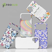 Coque de téléphone portable Prosub 3D Sublimation Blank 2-en-1 TPU+PC écologique brillante antichoc protection 360° impression DIY pour 17 modèles de téléphones portables