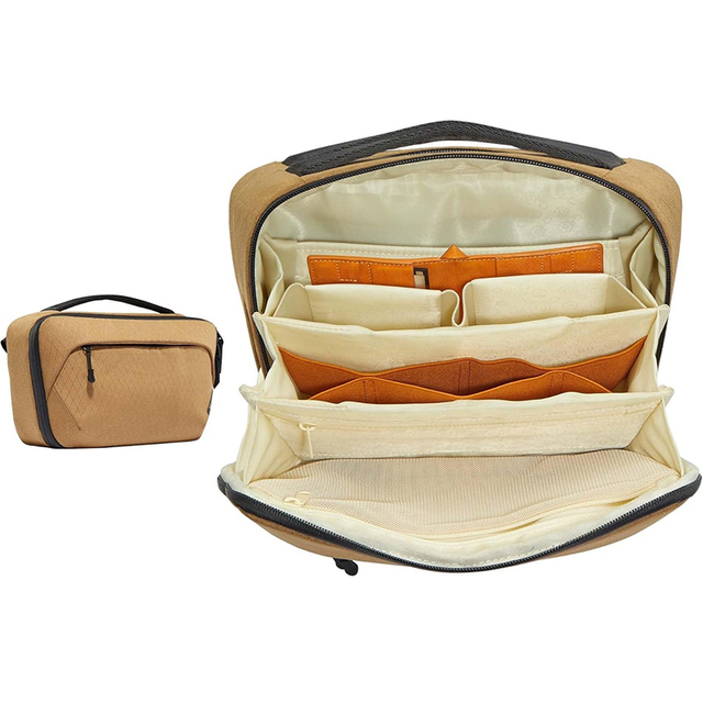 Recycle Polyester Shockproof Cable Bags Water-Repellent Multi-function Spacious Travel Electronic Organizer with Air Tag Pocket