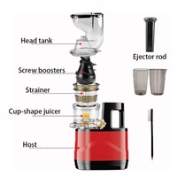 Extracteur de jus électrique multifonctionnel commercial et domestique à mastication, boîtier en plastique, 1000W, capacité 500mL, éjection automatique de la pulpe