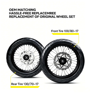 Kit de roues Supermoto 17 pouces pour Surron Ultra Bee, jeu de roues 100/80-17 130/70-17, moyeu en aluminium forgé, pneus <span class=keywords><strong>semi</strong></span>-<span class=keywords><strong>slick</strong></span> pour la route - Product Image 5