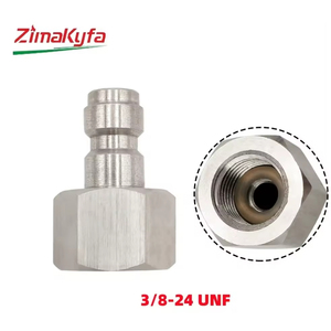 Adaptador de Recarga Rápida de Gas CO2 de Acero Inoxidable Plateado HPA, Rosca UNF de 3/8"-24 para Elaboración Casera de Cerveza, Refrescos y Bebidas - Product Image 6