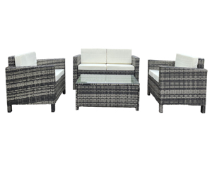 Juego de muebles de ratán de 4 piezas marrón oscuro - Product Image 5