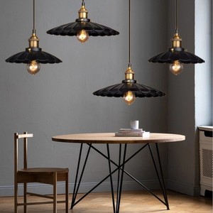 Lampadario nero stile industriale retrò ristorante Bar metallo lampada <span class=keywords><strong>a</strong></span> <span class=keywords><strong>sospensione</strong></span> atmosfera - Product Image 1