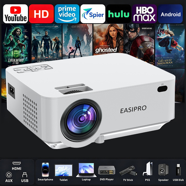 EASIPRO Presentation Equipments Proyector Portatil Mini Projecteur Projectors Android Video Portable 4K Projector