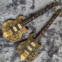 Haut en érable personnalisé 4 5 6 cordes, guitare basse à travers le corps, ALEMBI personnalisé, basse électrique