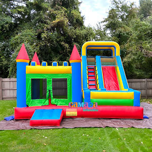 <span class=keywords><strong>Castillo</strong></span> Inflable Comercial de Diseño Moderno, Directo de Fábrica, Rojo y Azul, Combinación de Tobogán Acuático y Piscina, en Venta - Product Image 2