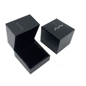 Cajas para Anillos, Paquete de Joyería, <span class=keywords><strong>Caja</strong></span> de Joyas Económica, <span class=keywords><strong>Caja</strong></span> de Joyería Blanca, Embalaje de Joyería, Cajas de Anillos de Papel con Aspecto de Cuero con Logotipo - Product Image 1