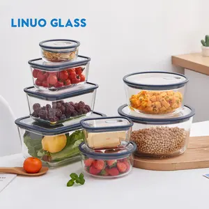 Linmultifunction çok fonksiyonlu su geçirmez mutfak düzenleyici ucuz borosilikat cam kapaklı konteynerler