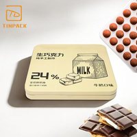 Boîte en métal carrée personnalisée écologique pour l'emballage du chocolat