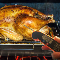 Termometer Barbekyu Lipat Ultra Tipis untuk Dapur, Termometer Daging Barbekyu untuk Memasak dan Memanggang