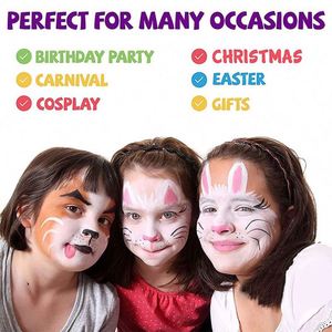 Ready Stock 24 Colors Non-toxic Educational Water <b>Color</b> Art Kit for Tattoo Face Body Set Canvas Brushes Stickers Sponges - Product Image 3