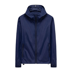 Winter <b>Men's</b> <b>Thin</b> Stand Finished Sun Protection Fleece <b>Jacket</b> Breathable 100% Cotton Waterproof Zipper Front Outdoor Fishing - Product Image 1