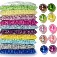 Perles Rondes en ABS de Haute Qualité, Plusieurs Couleurs, Options de 3mm à 12mm, 500g/sac, Perles Brillantes en Plastique avec Trou pour Fabrication de Bijoux