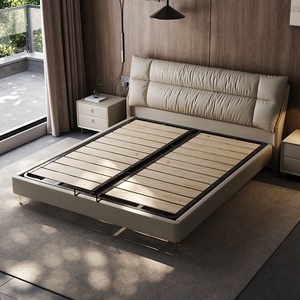<span class=keywords><strong>Lit</strong></span> plateforme en cuir capitonné <span class=keywords><strong>de</strong></span> luxe moderne avec tête <span class=keywords><strong>de</strong></span> <span class=keywords><strong>lit</strong></span> rembourrée et froissée, taille King - Product Image 5