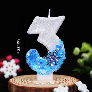Hot Selling Glitter Snowflake Number Birthday <b>Candles</b> Cake Topper Christmas <b>Winter</b> Party Decoration - Product Image 3