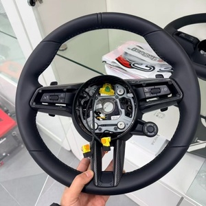 Volante de Cuero para <span class=keywords><strong>Porsche</strong></span> 911 <span class=keywords><strong>964</strong></span> 993 996 997 991 992 718 986 987 981 982 Boxster Cayman Cayenne Panamera con Perilla - Product Image 1