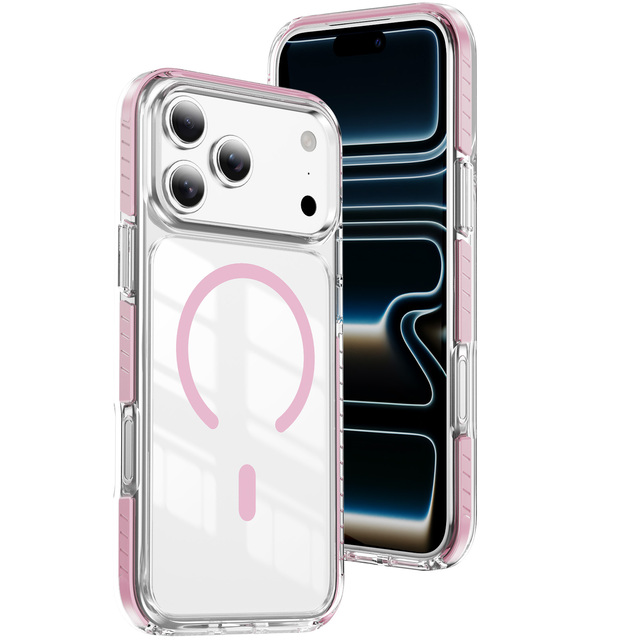 High Transparency Premium Shockproof Stylish Phone Case for iPhone 17 Pro Max with Magnetic Wireless Charging Function